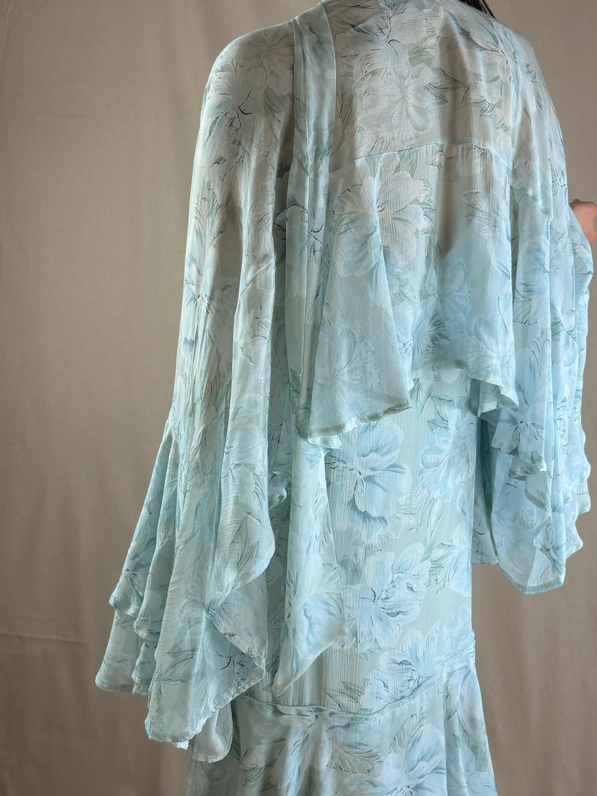 Robe complète avec boléro Flora bleu clair