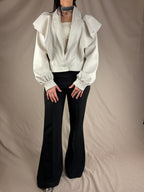 Veste en similicuir ivoire