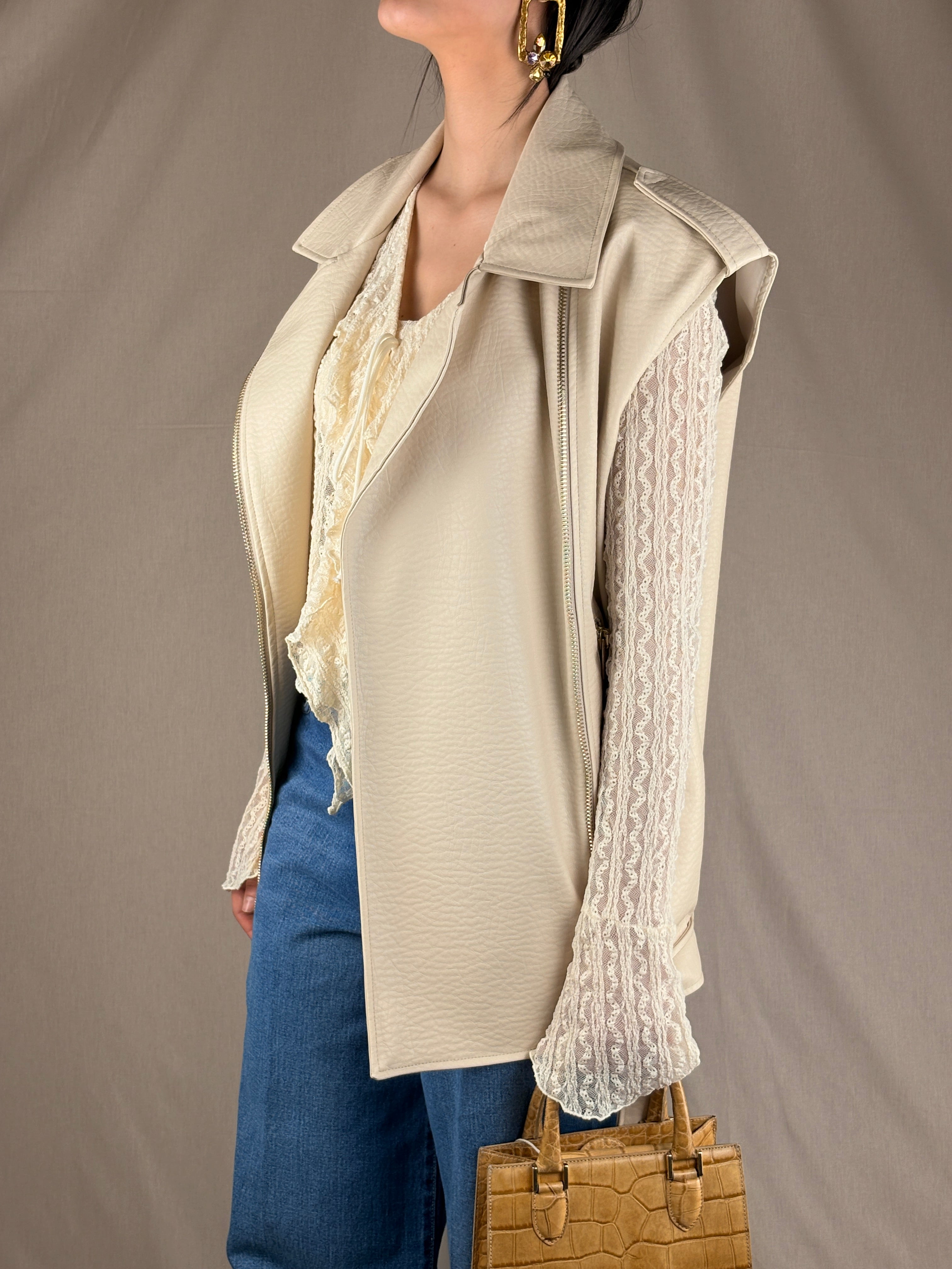 Gilet in ecopelle cloud