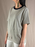 T-shirt righe BLU E CORALLO