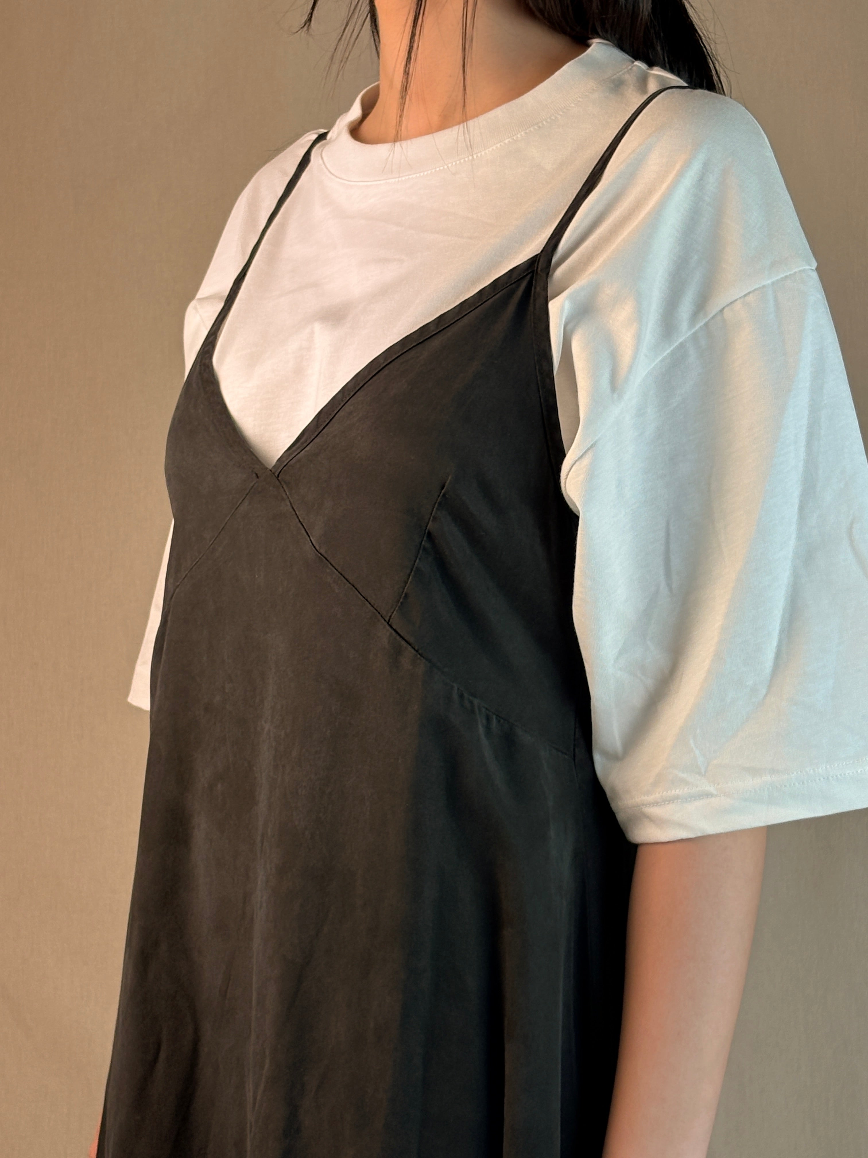 Robe nuisette noir toucher pêche