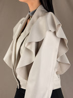 Veste en similicuir ivoire
