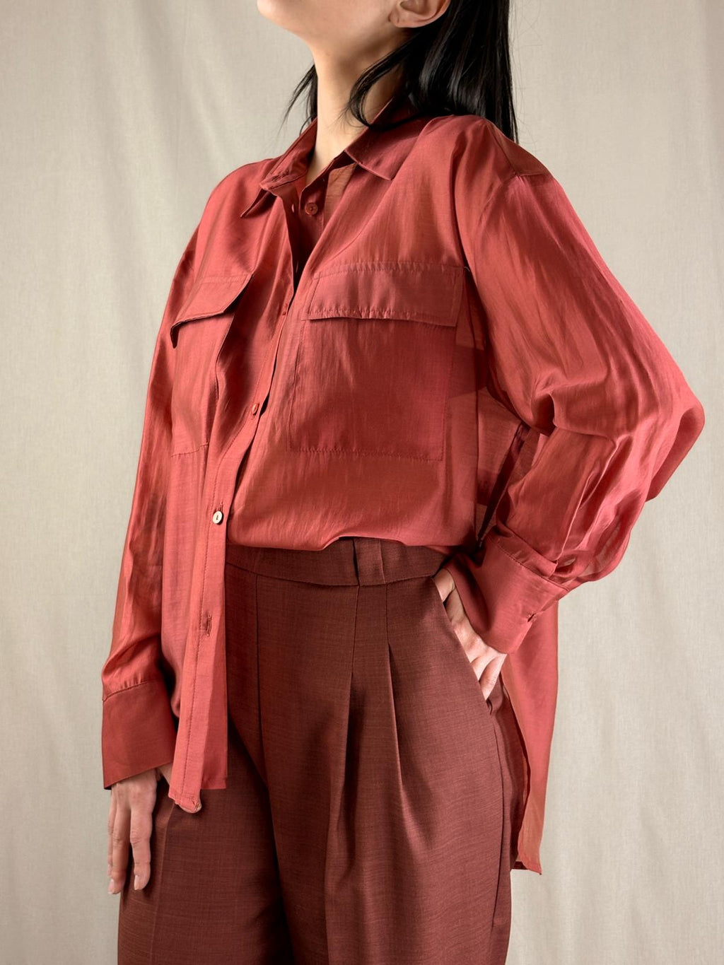 Camicia Preziosa Regolare Corallo