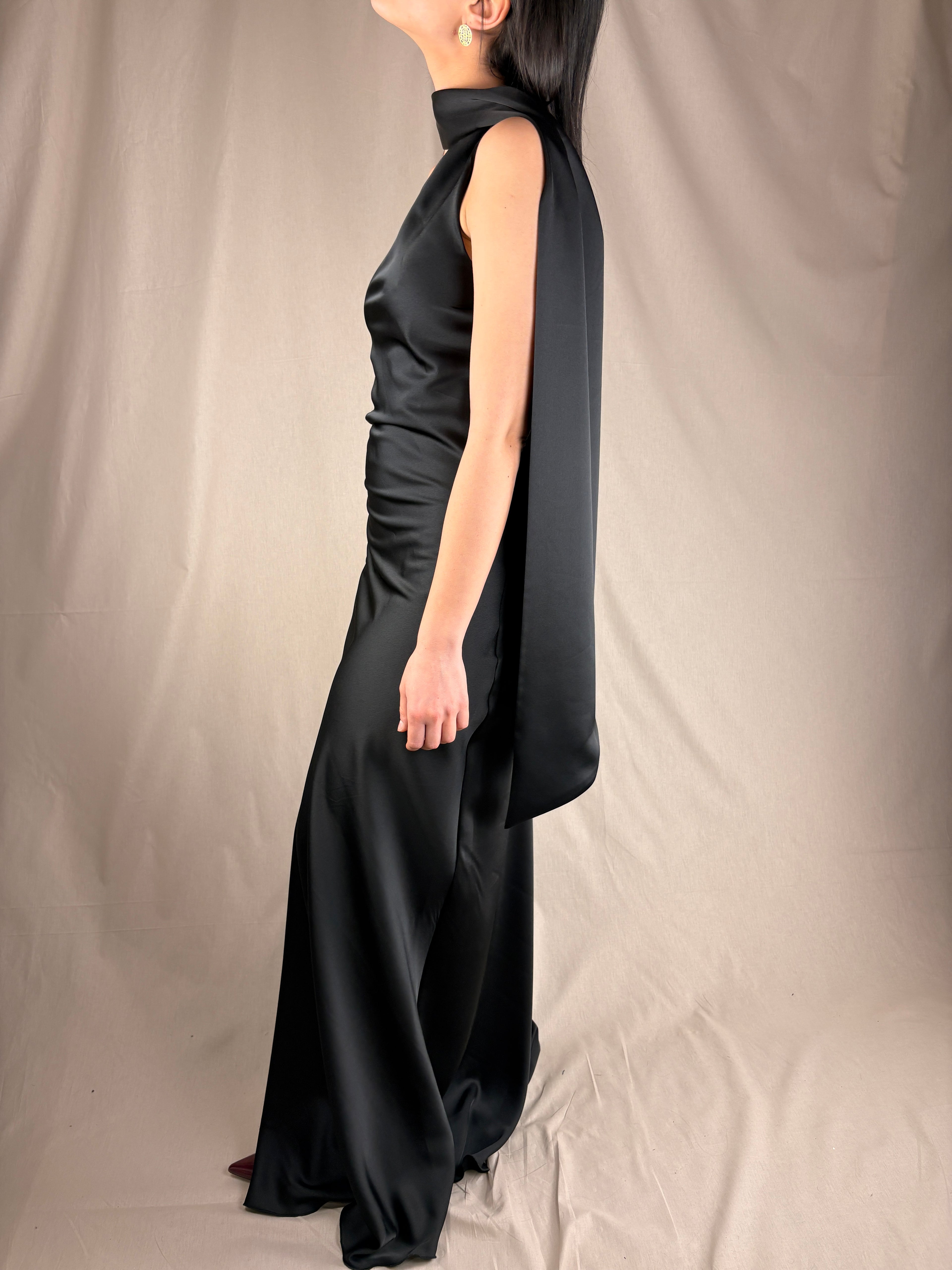 Abito monospalla nero