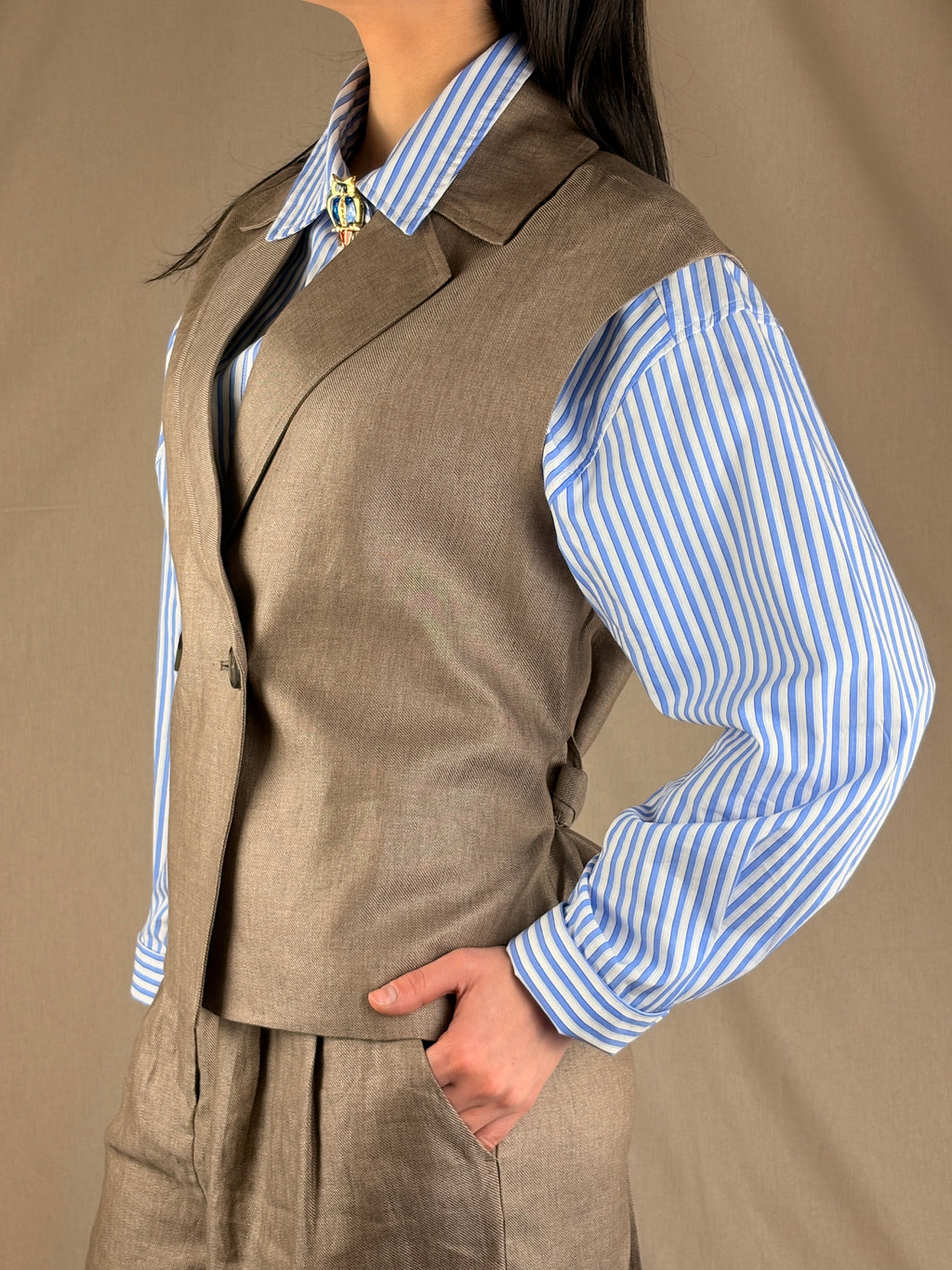 Gilet Oversize Tout Lin