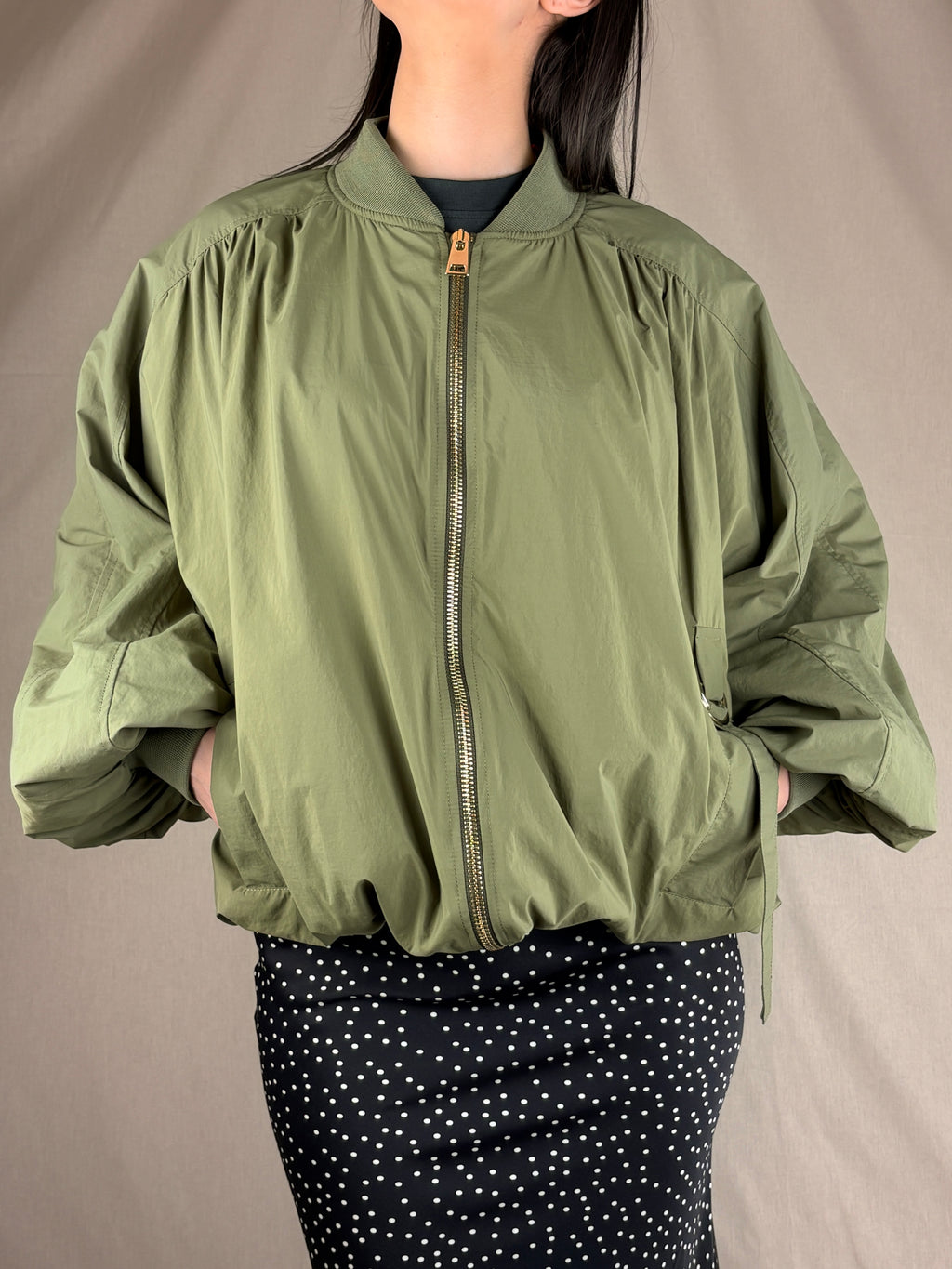 Bomber oversize verde militare