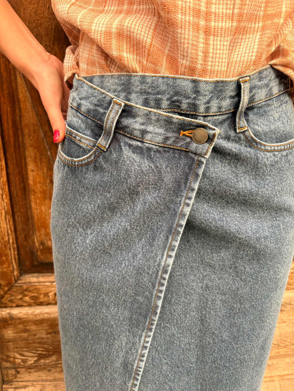 Jupe portefeuille en jean