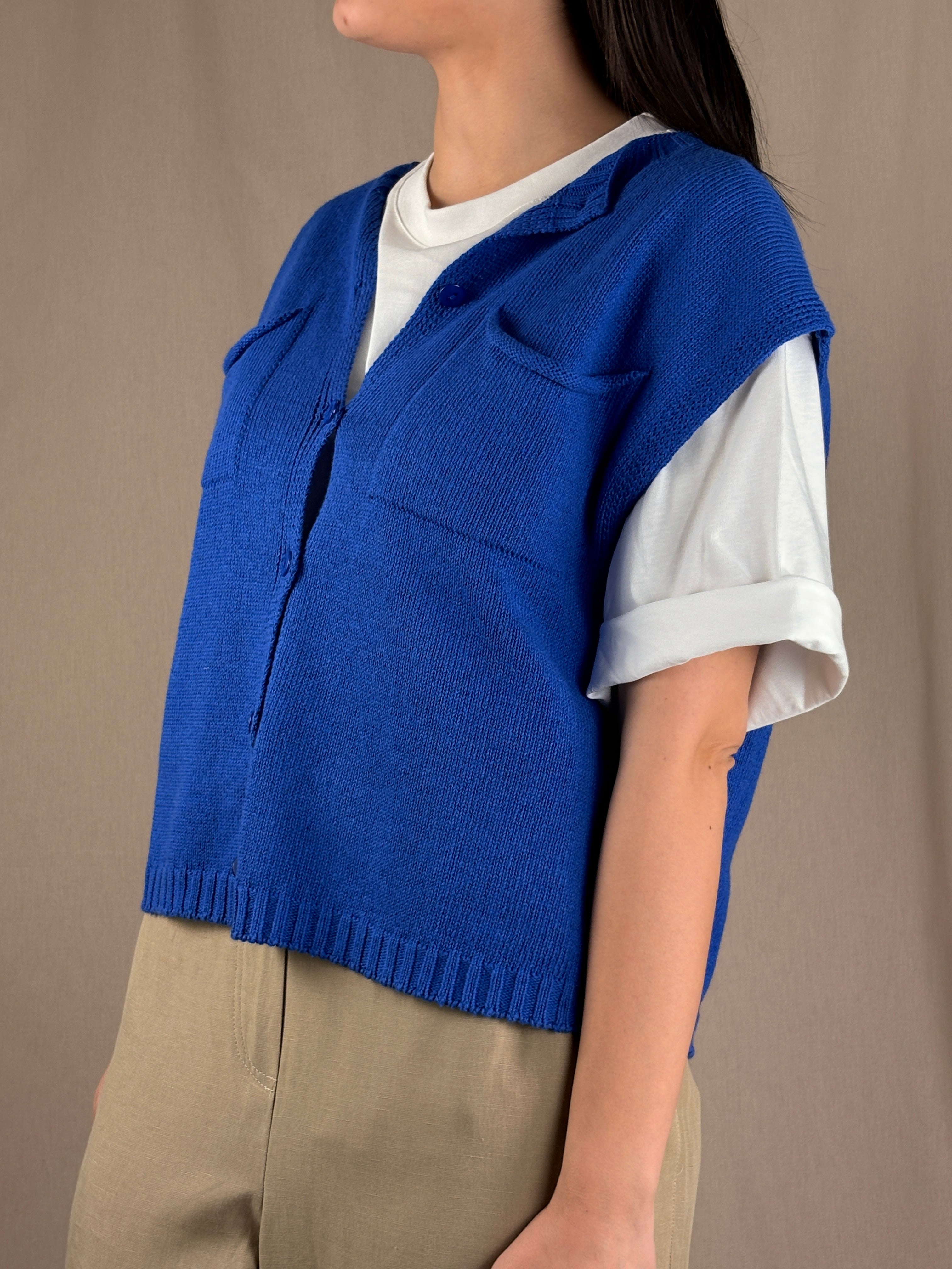 Gilet aperto bluette
