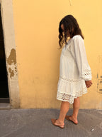 Abito boho bianco corto