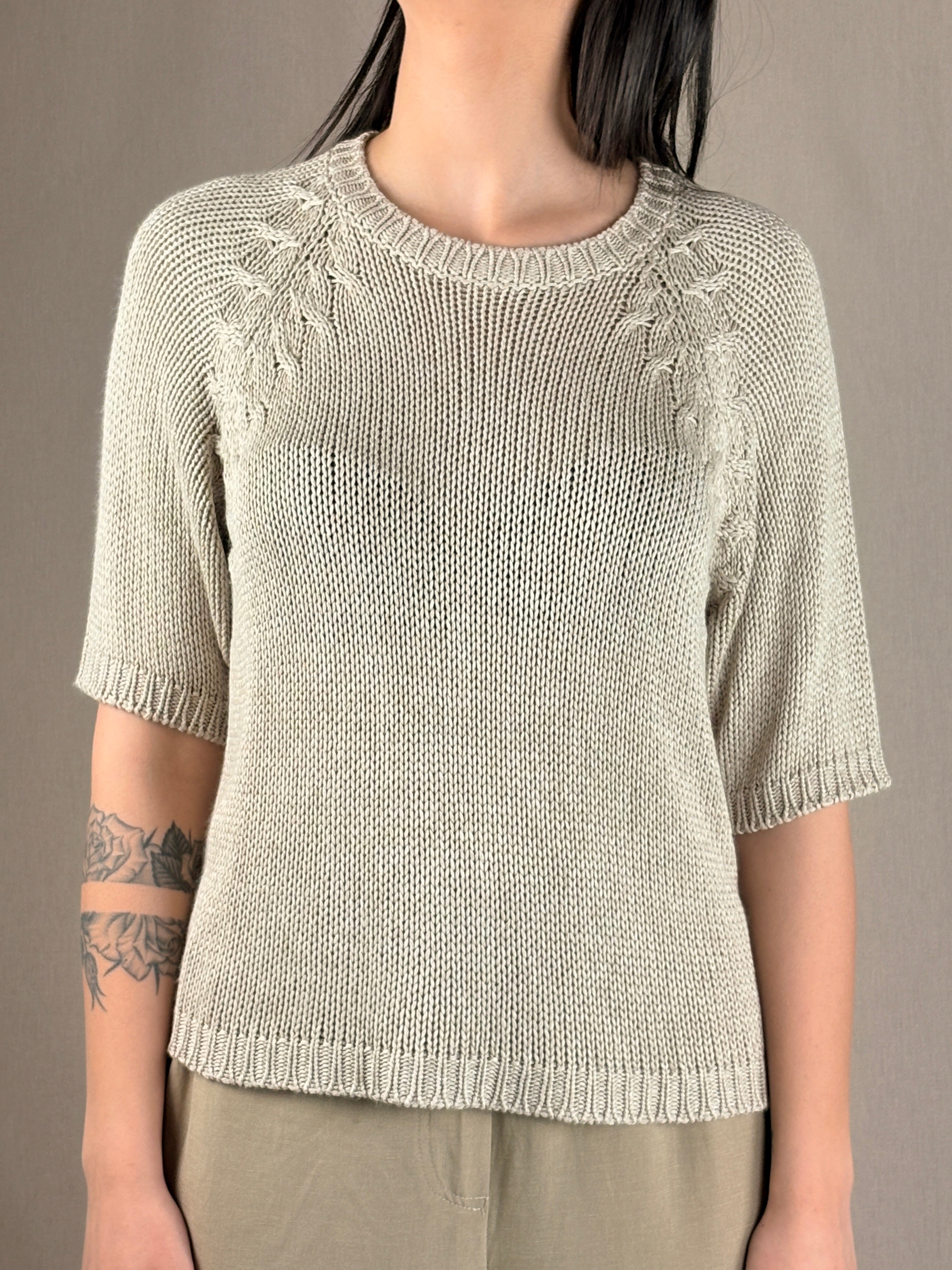 Maglia manica corta grigio tortora