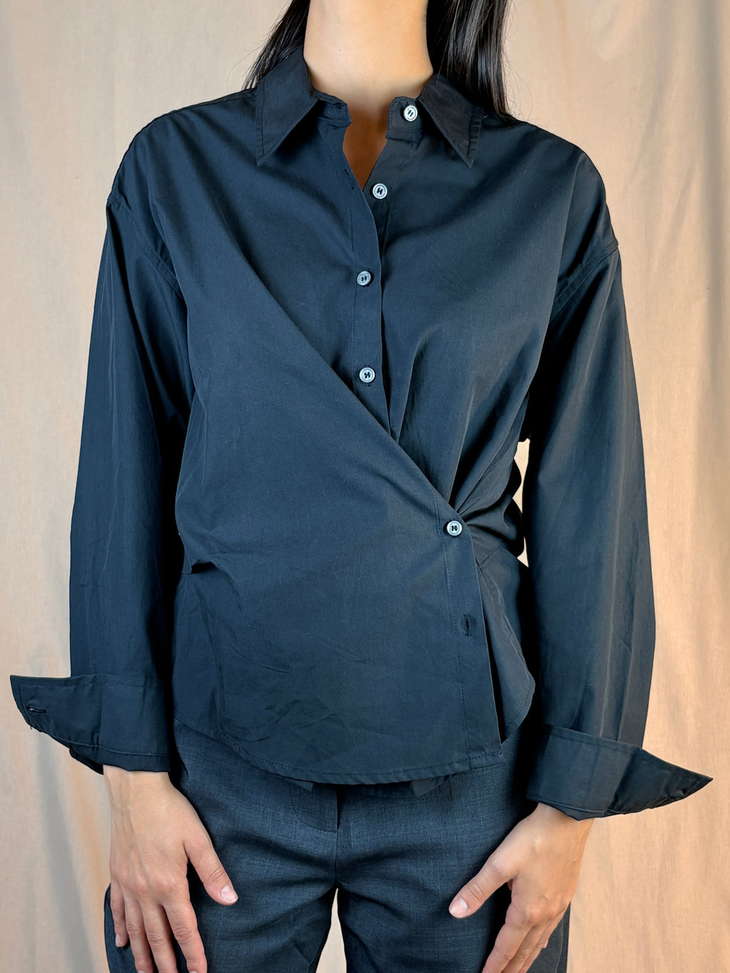 Camicia Asimmetrica Nero