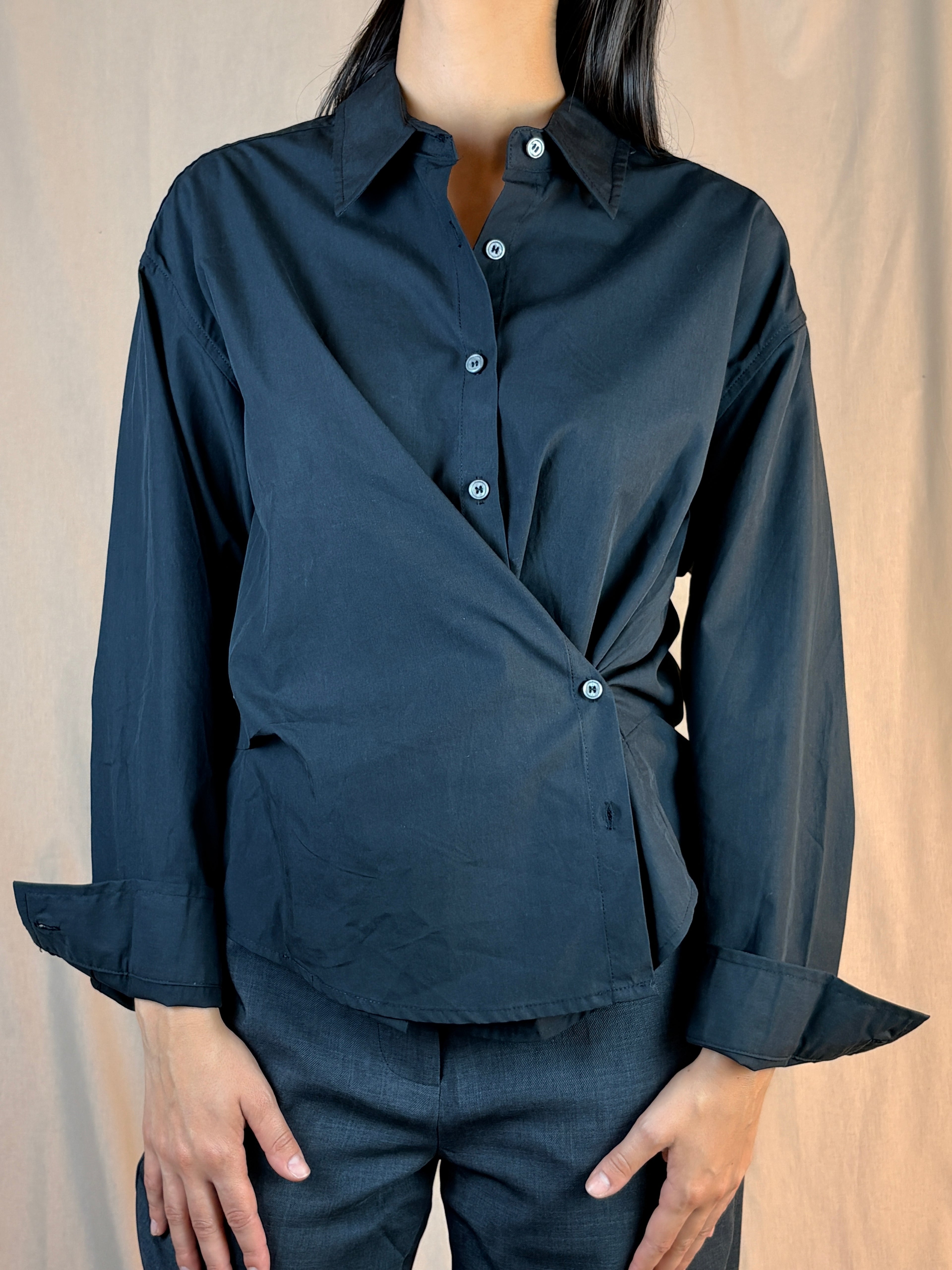Camicia Asimmetrica Nero