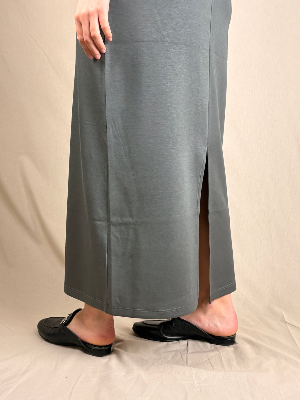 Robe fourreau style kimono anthracite