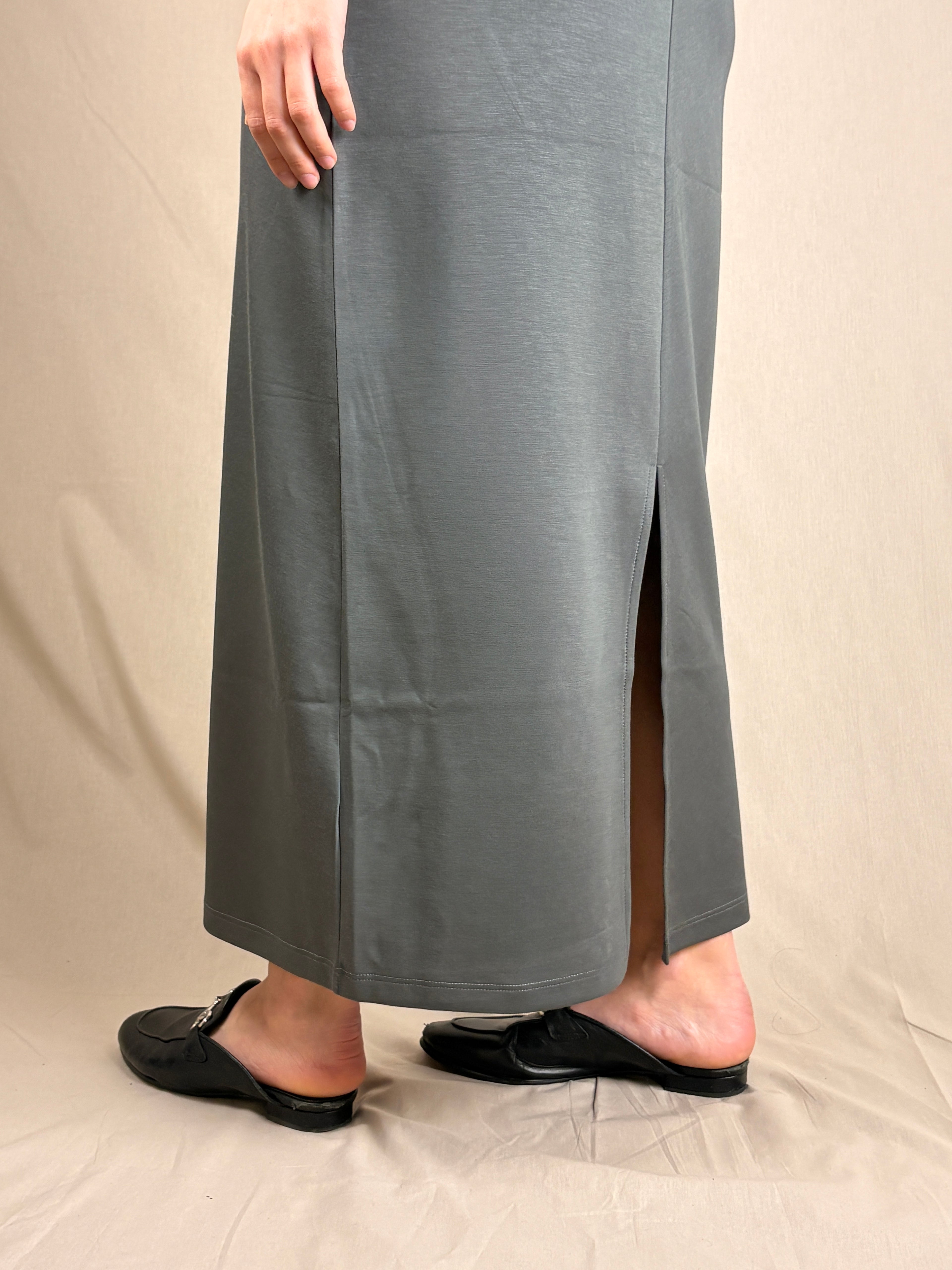 Robe fourreau style kimono anthracite