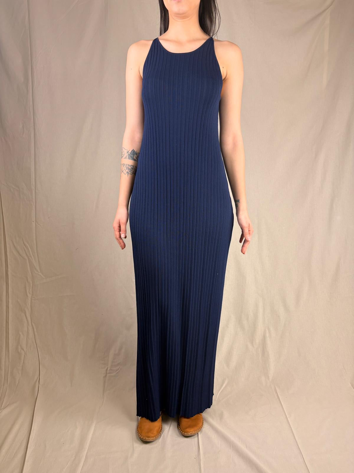 Abito in maglia a costine Blu notte