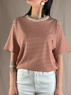T-shirt rayures BLEU ET CORAIL