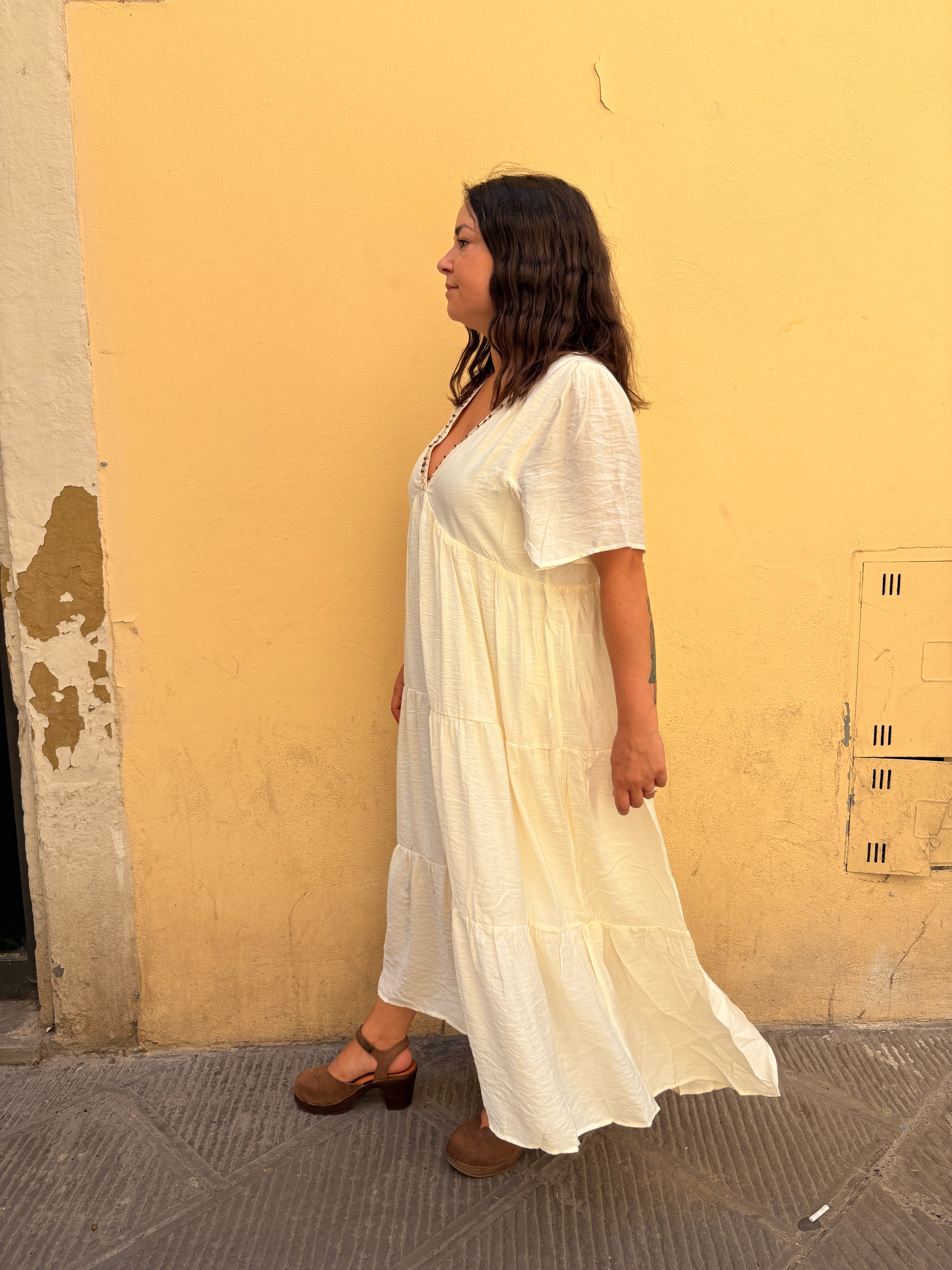Abito boho crema