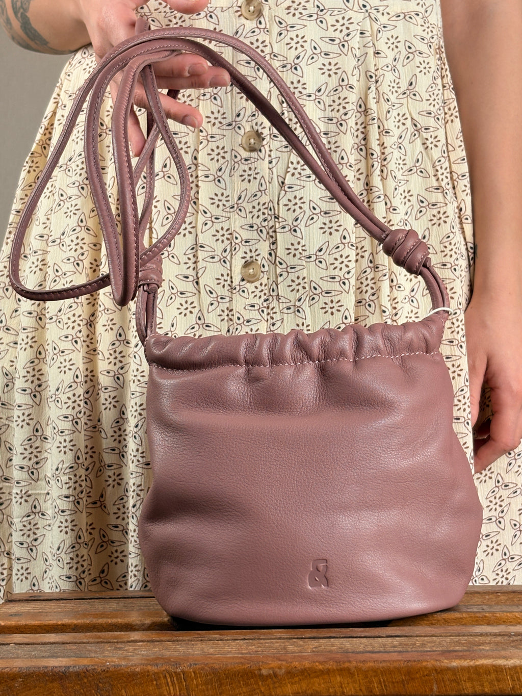 Sac à main en cuir véritable glycine