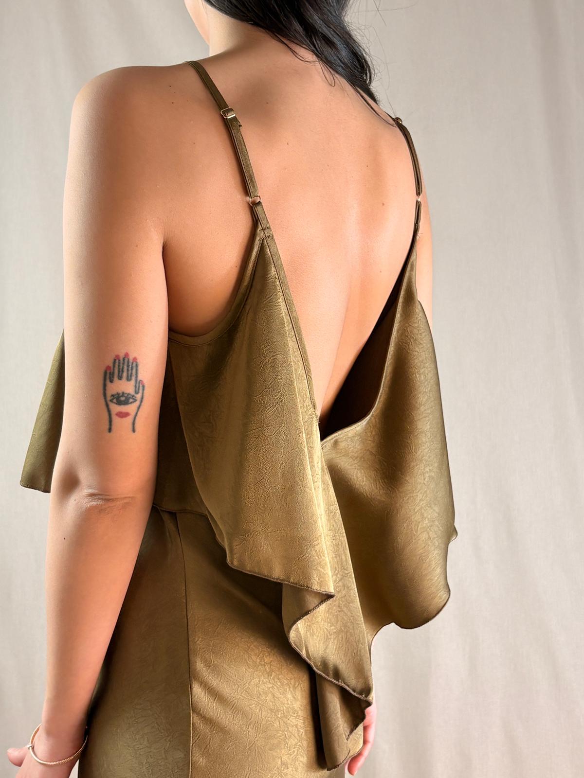 Abito rouche Décolleté Olio