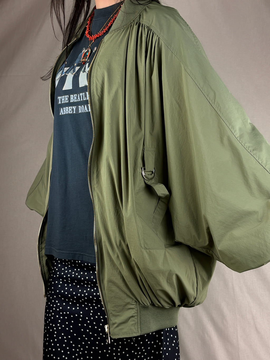 Bomber oversize verde militare