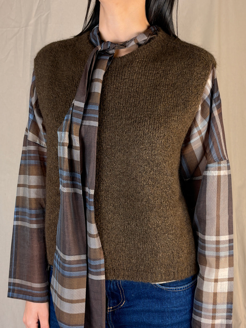 Gilet mohair cioccolato