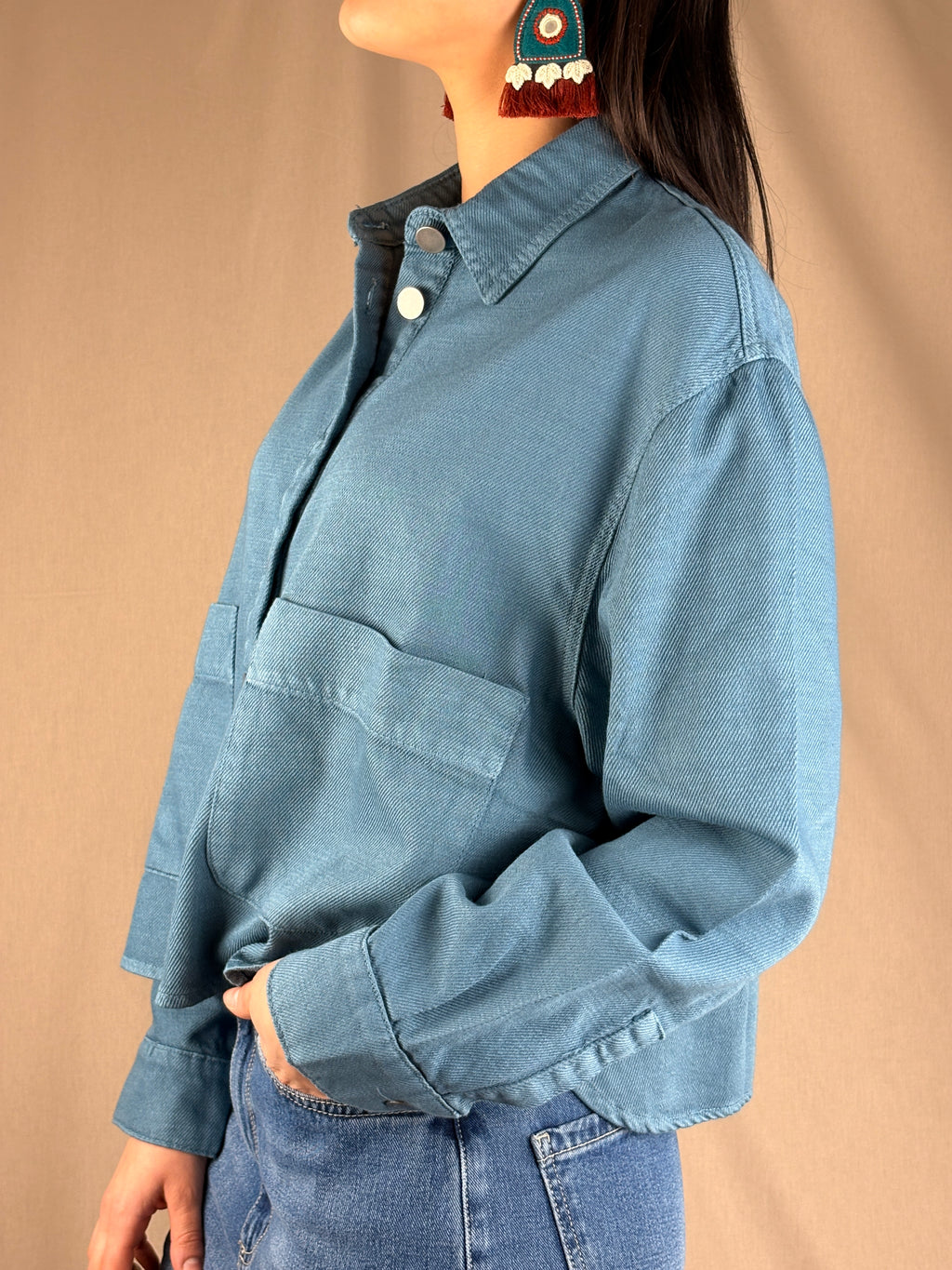 Camicia scatoletta ottanio
