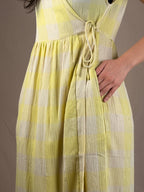 Robe à carreaux citron
