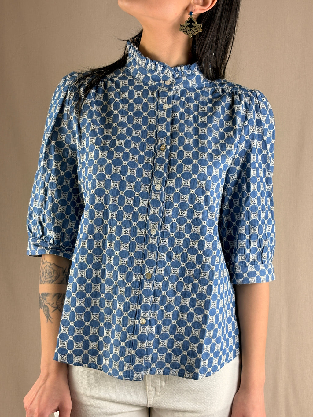 Camicia pizzo San Gallo Denim