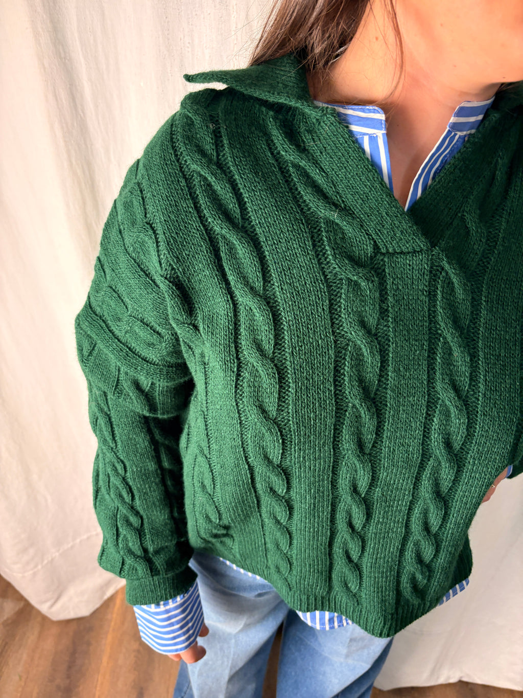 Maglia treccia green