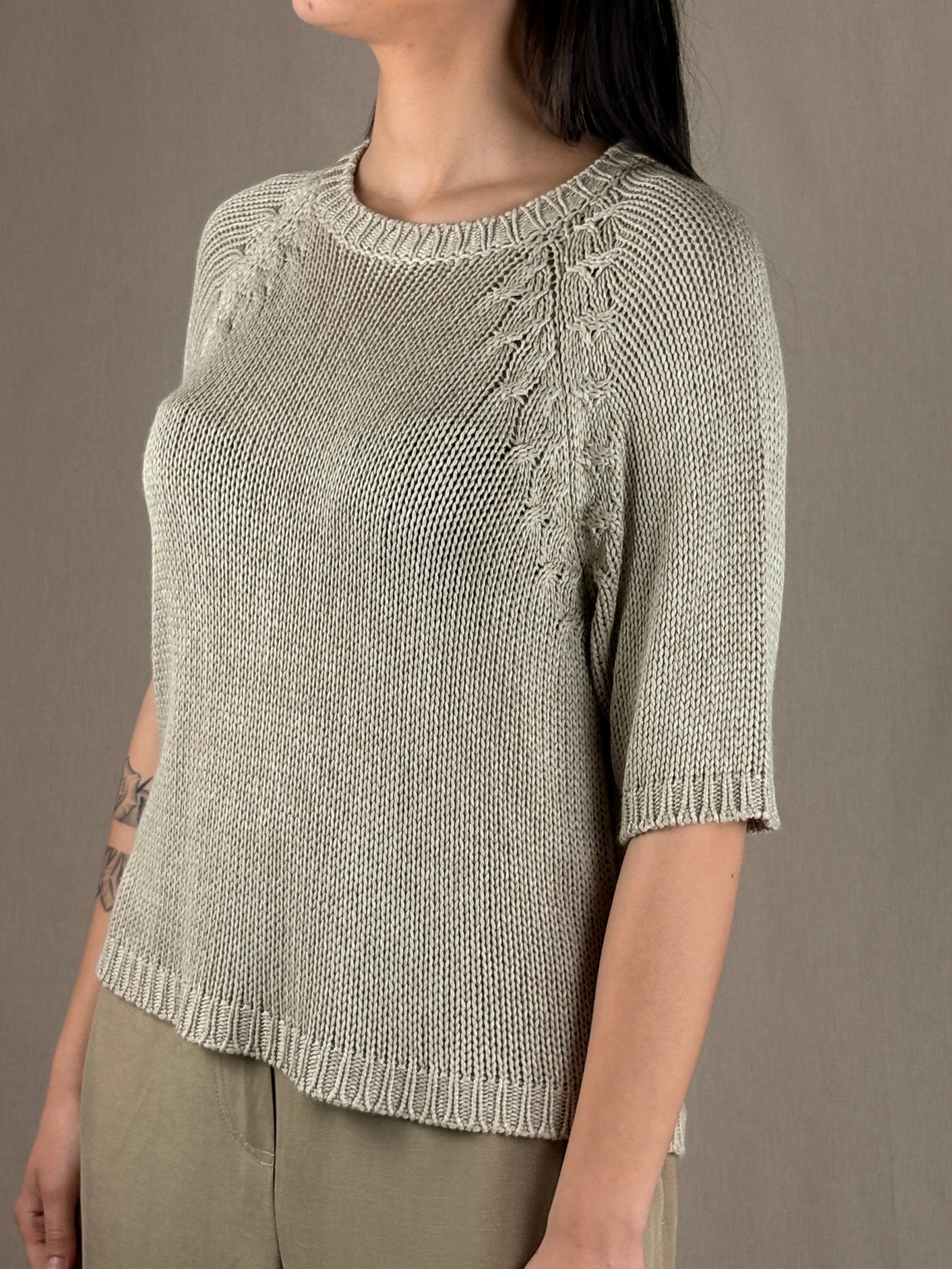 Maglia manica corta grigio tortora