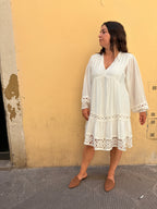 Abito boho bianco corto