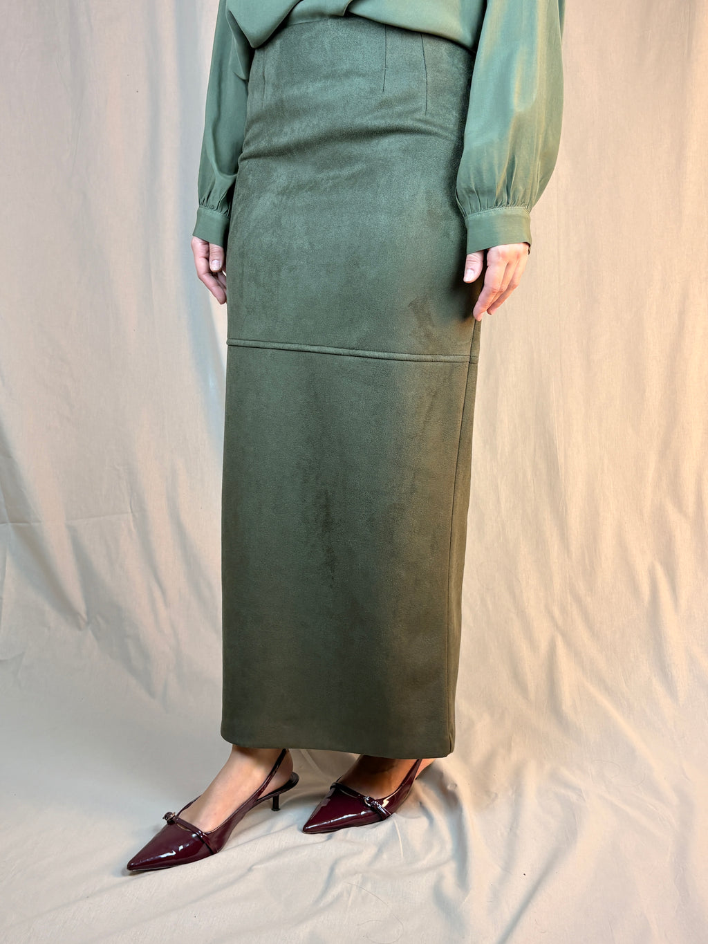 Gonna Pencil in suede verde