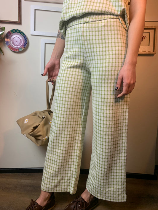 Pantalone vichy verde