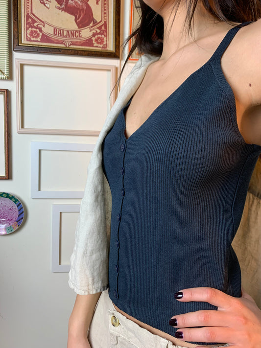 Top maglia carbone