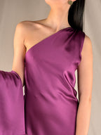 Robe asymétrique magenta