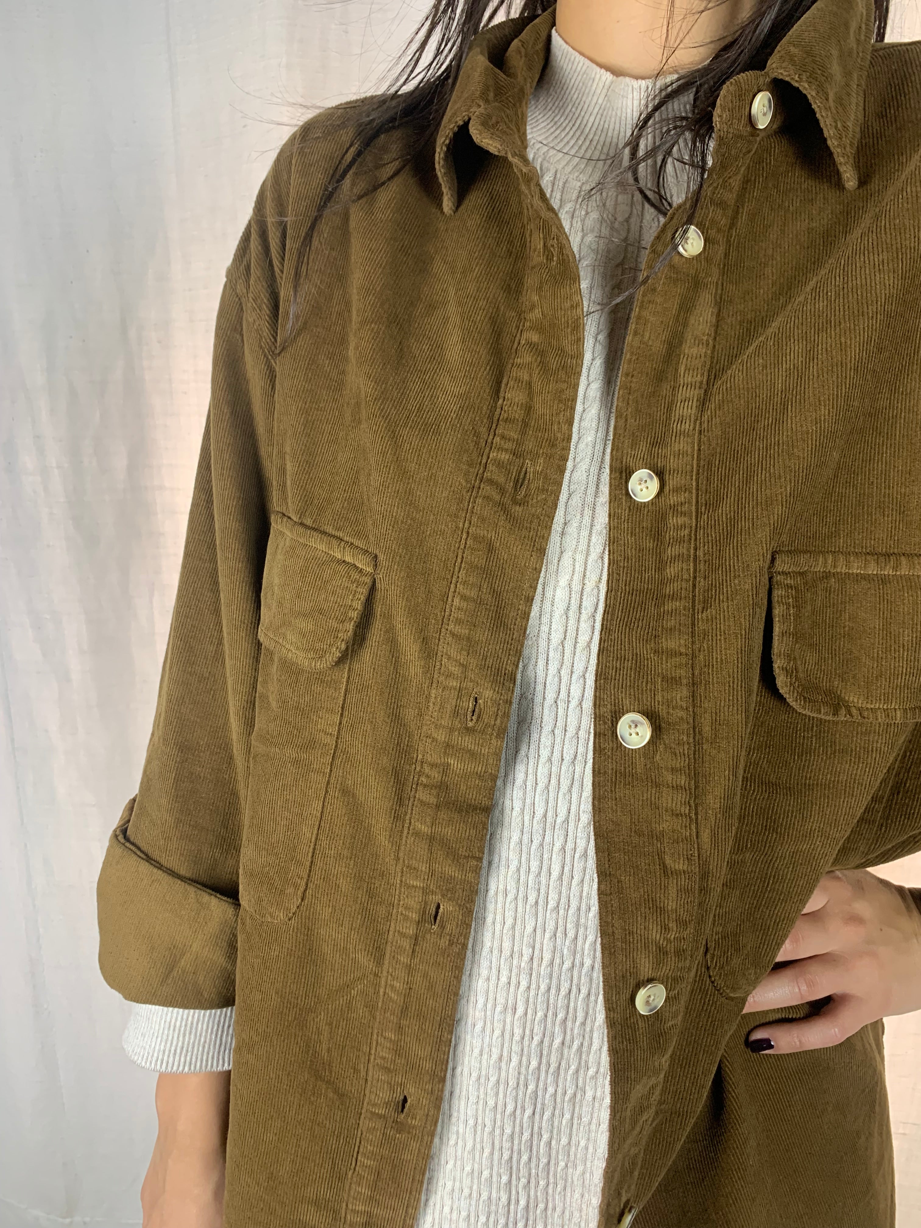 Camicia in velluto a costine caffè