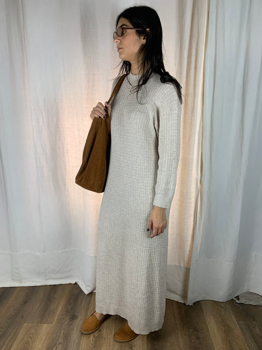 Abito in maglia avorio