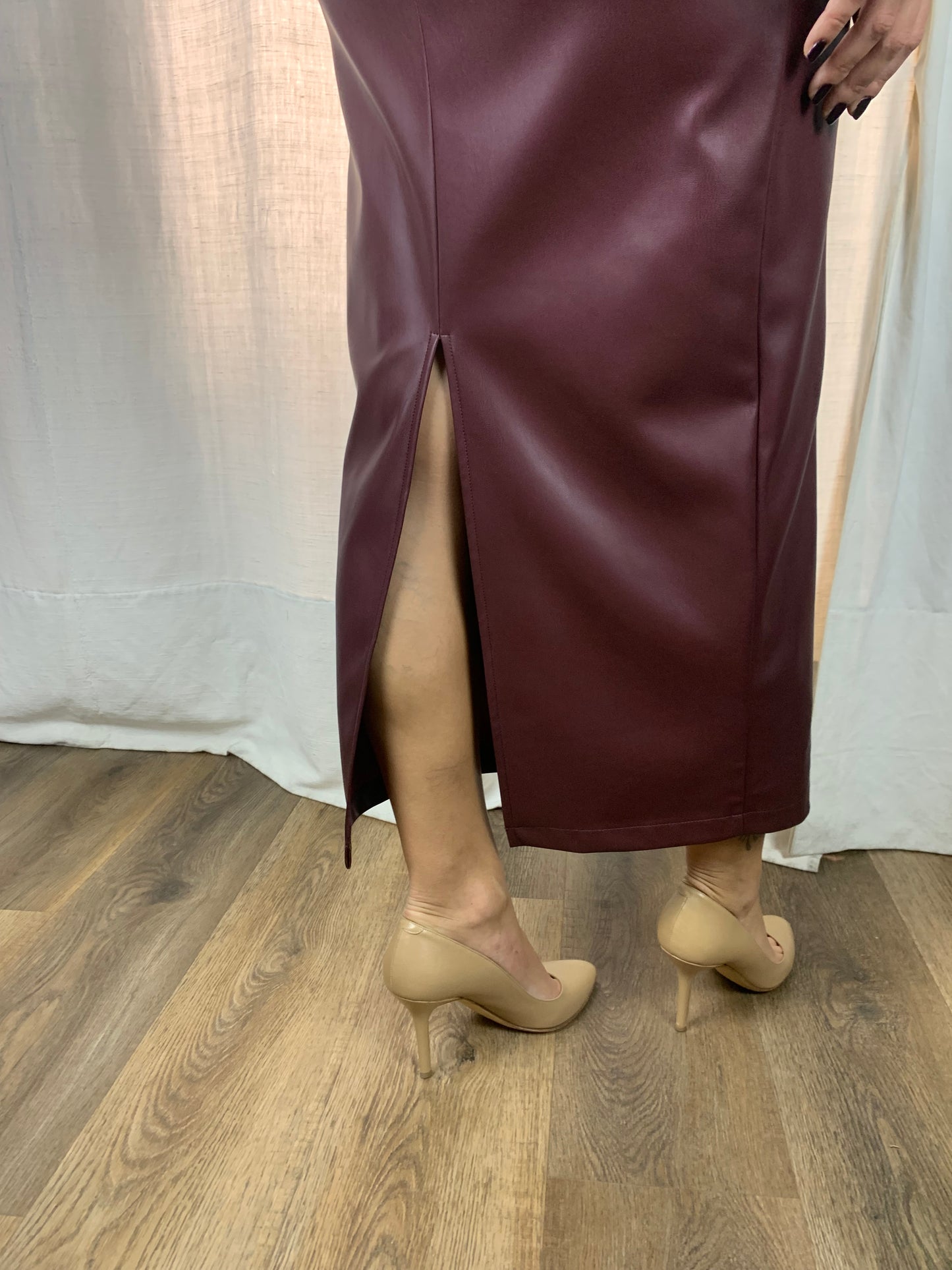 Abito ecopelle bordeux