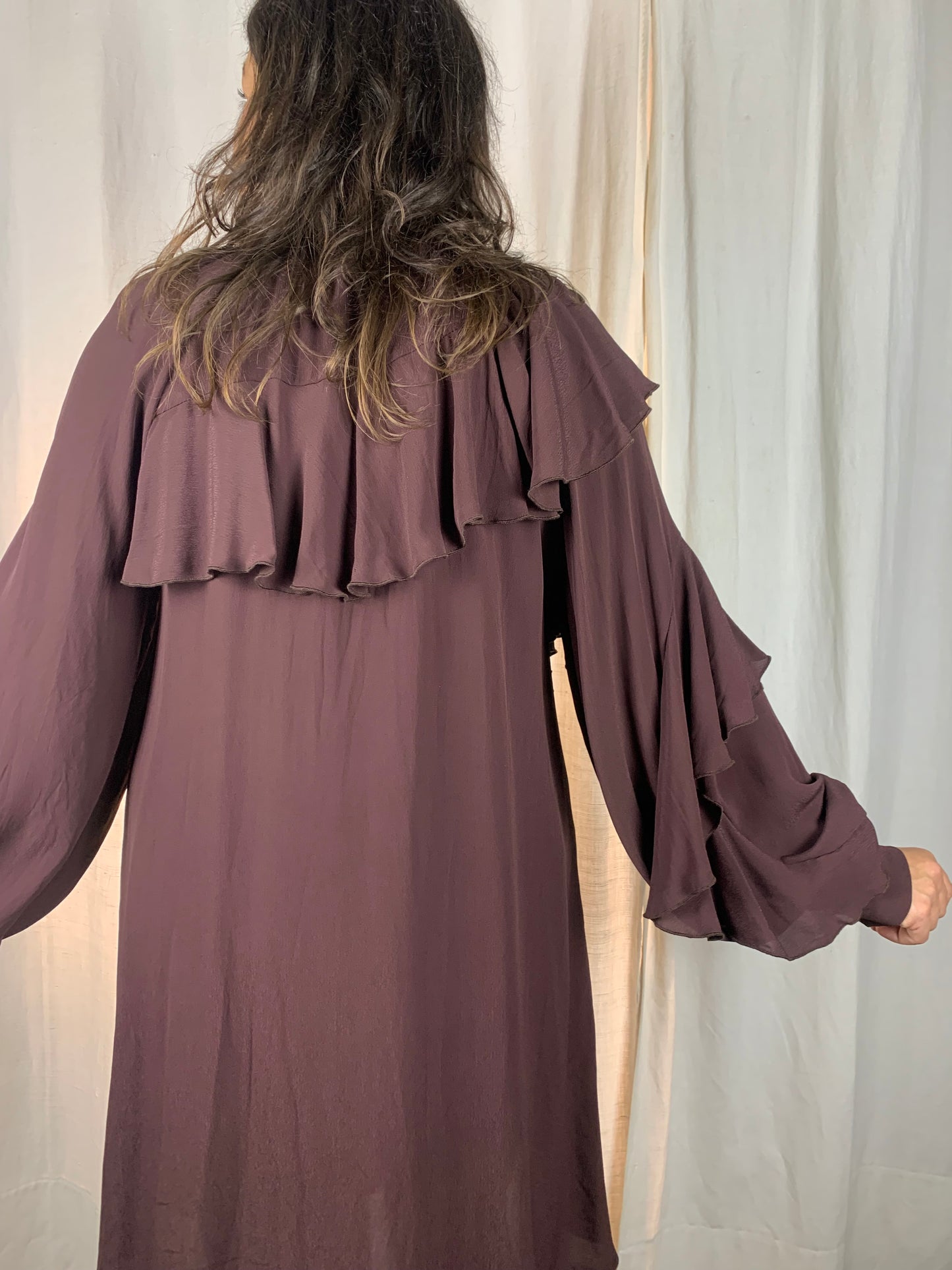 Abito voile bordeux corto