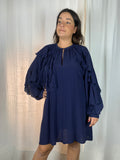 Abito voile blu navy corto