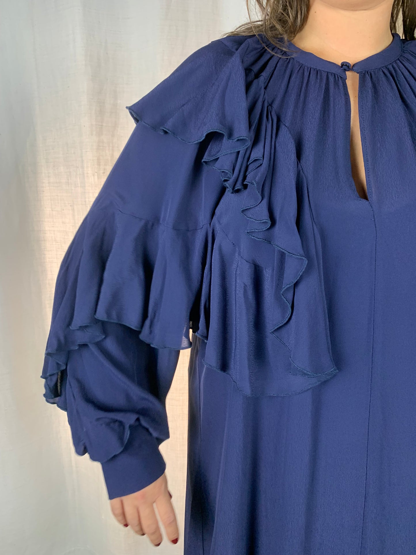 Abito voile blu navy corto