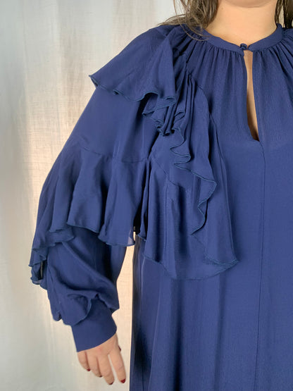 Abito voile blu navy corto