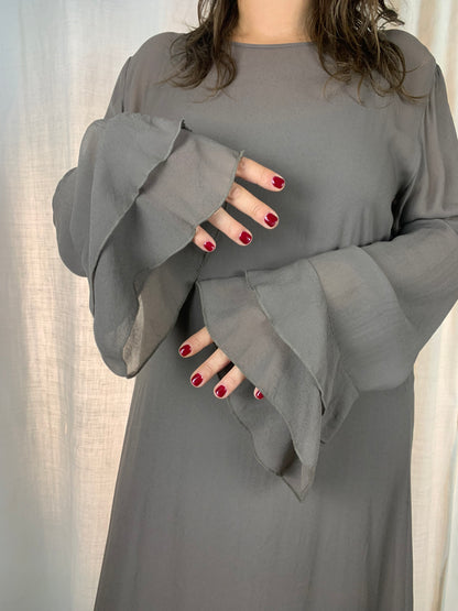 Abito color terra di seta