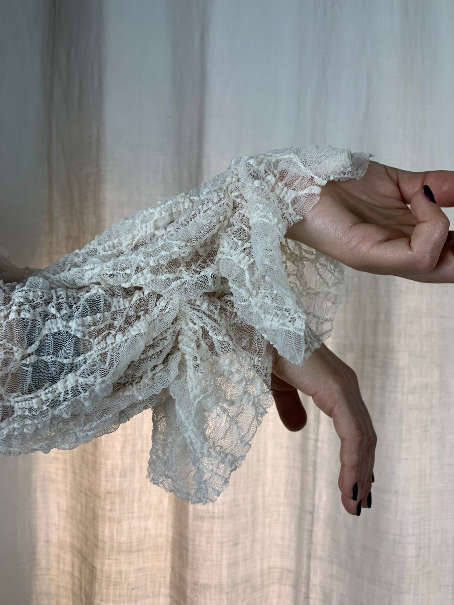 camicetta collo basso pizzo avorio