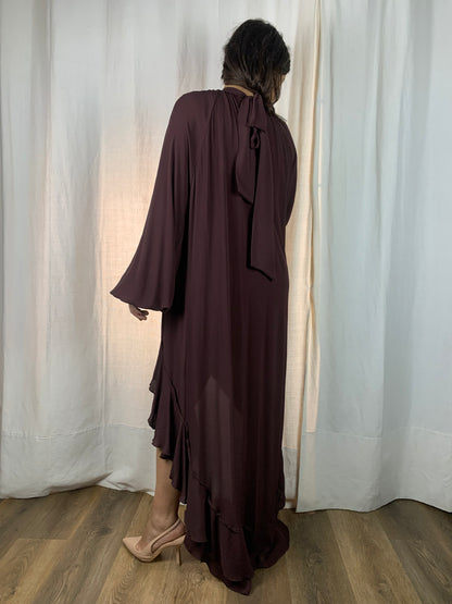 Abito voile bordeux lungo