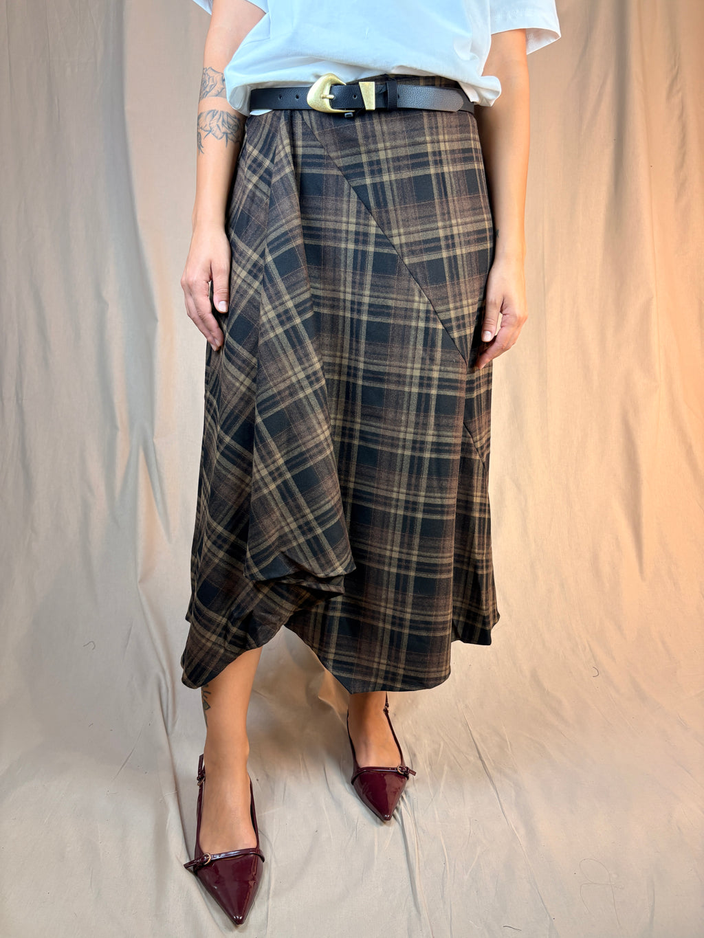 Gonna Tartan Marrone