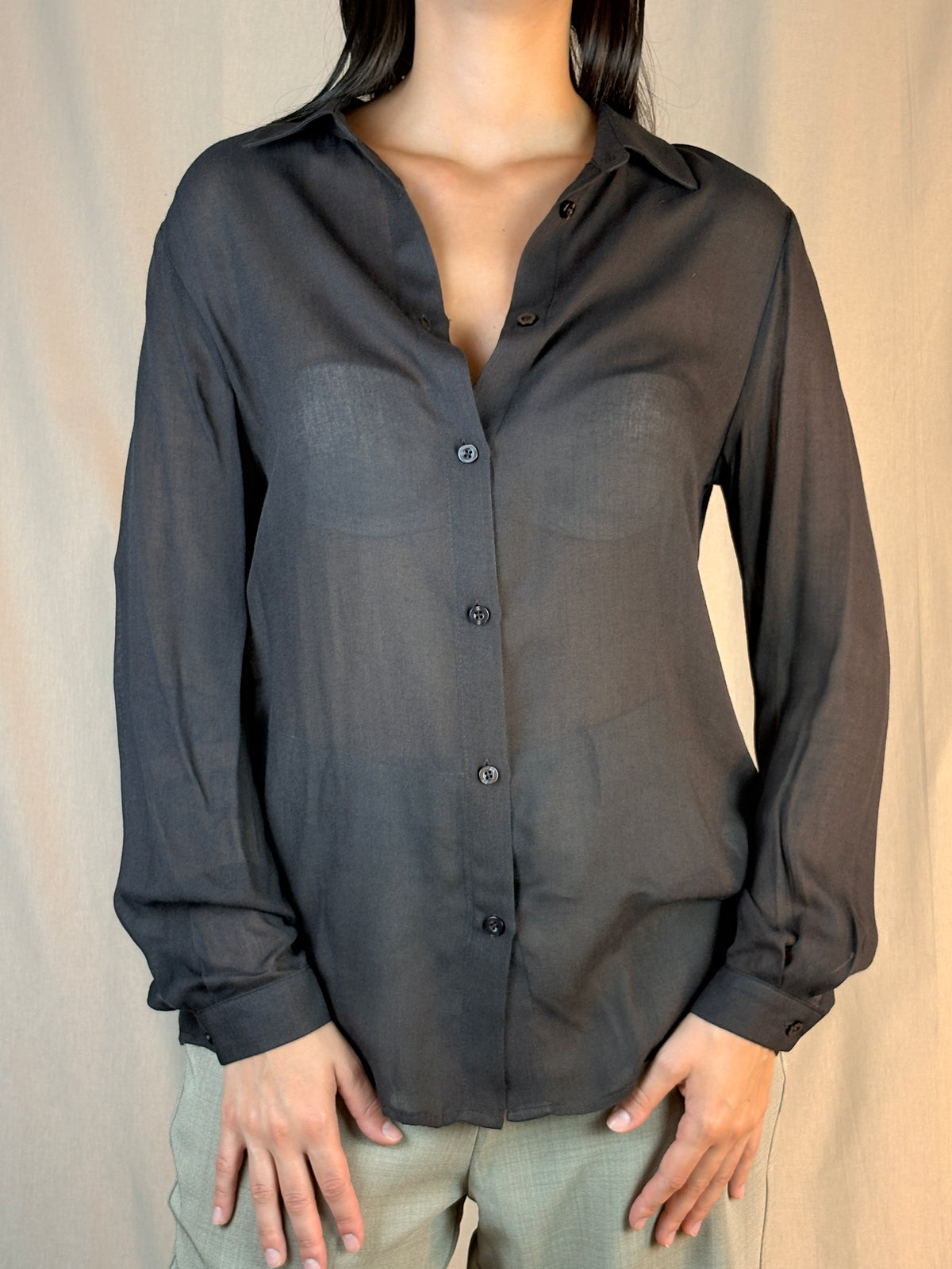 Camicia in Trasparenza Cioccolato