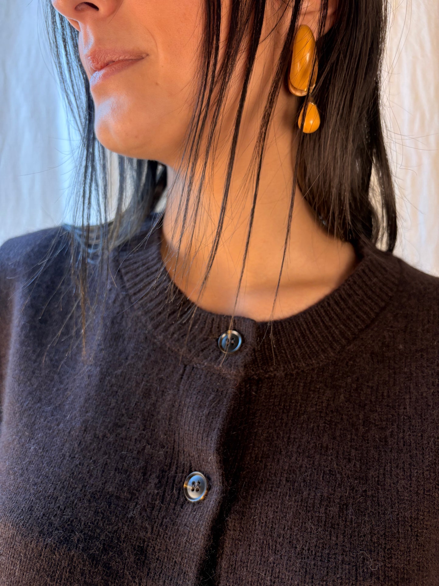 maglioncino cardigan cioccolato