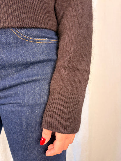 maglioncino cardigan cioccolato