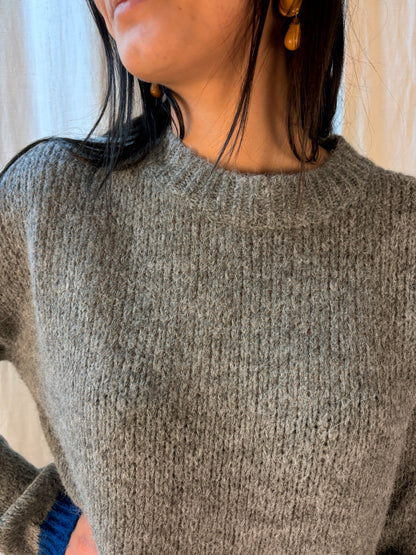 golfino grigio striscia blu